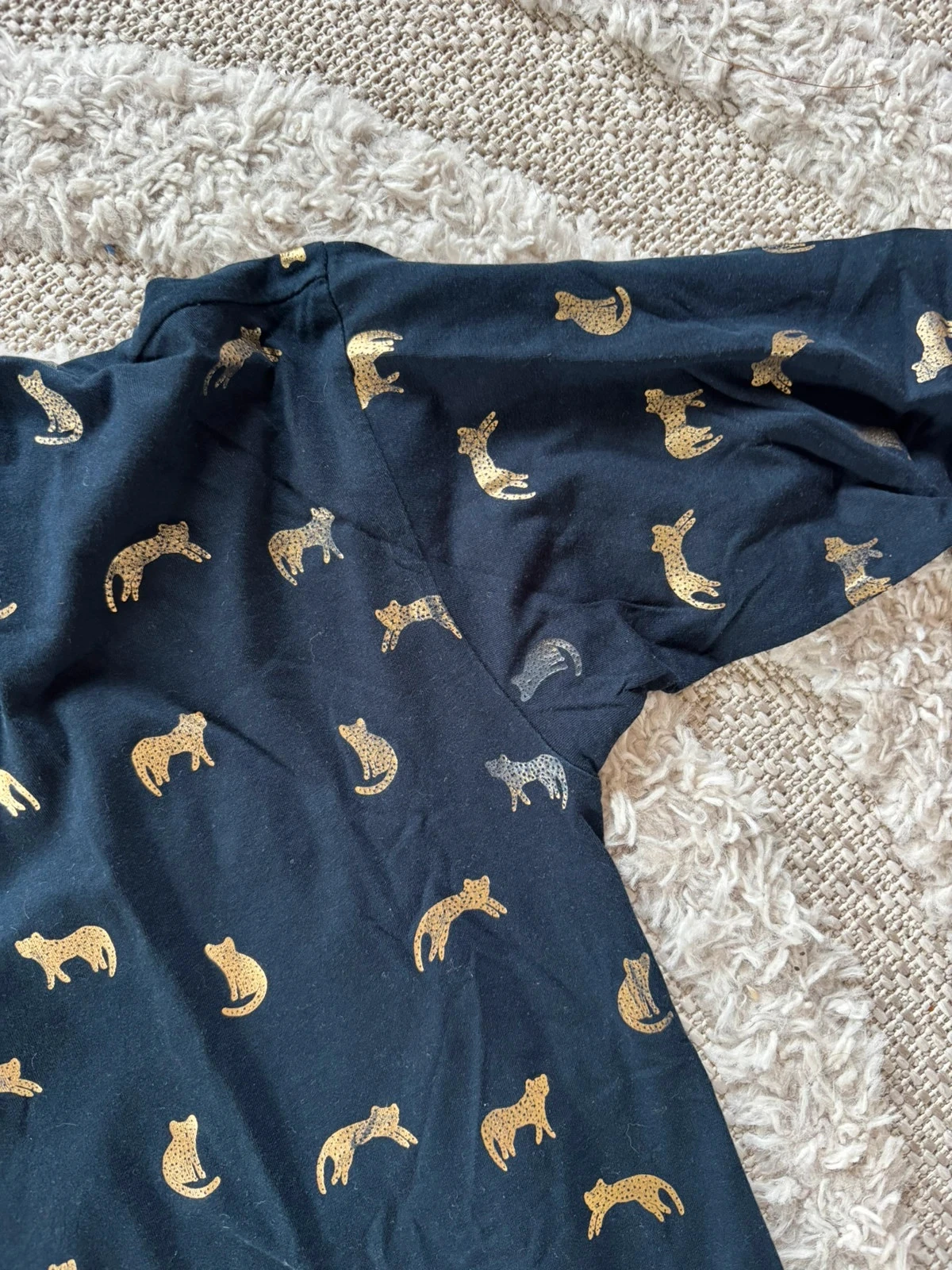 Golden feline print Des Petits Hauts t-shirt – Size 1 (36/S) – photo 4